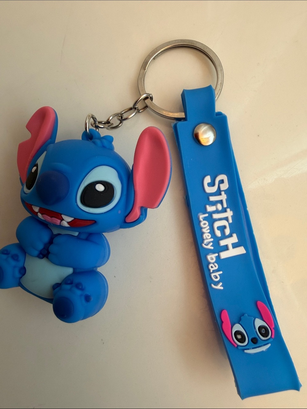 Stitch Blue Silicone Key & Card Holder Keychain
